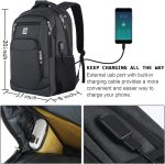Laptop Backpack,Business Travel Anti Theft Slim Durable Laptops Backpack with USB Charging Port,Water Resistant College School Computer Bag for Women & Men Fits 15.6 Inch Laptop and Notebook - Black - Image 3